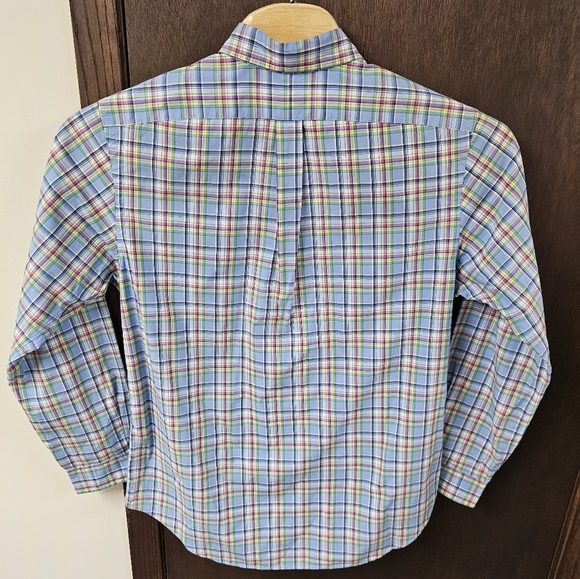 Polo Ralph Lauren Madras Plaid‎ Button Up Light Blue Long Sleeve Shirt L - Picture 5 of 5